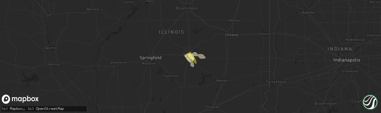 Hail map in Decatur, IL on June 18, 2013