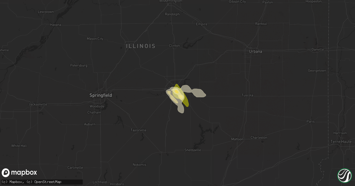 Hail map in Decatur, IL on June 18, 2013