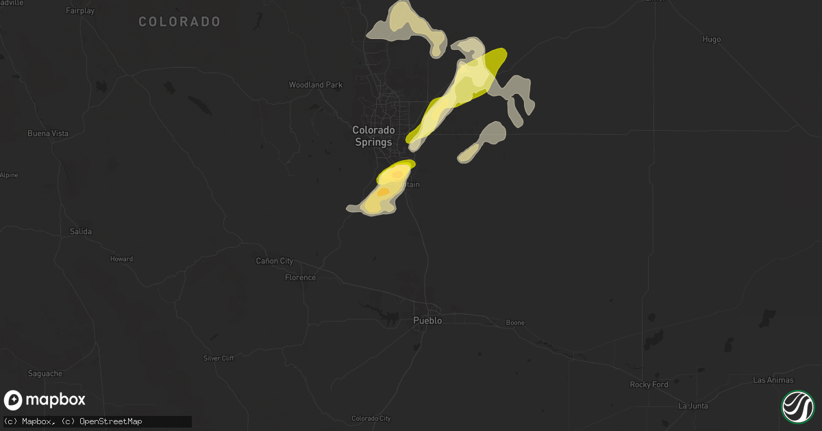 Hail map in Fountain, CO on June 18, 2013