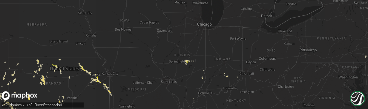 Hail map in Illinois on June 18, 2013