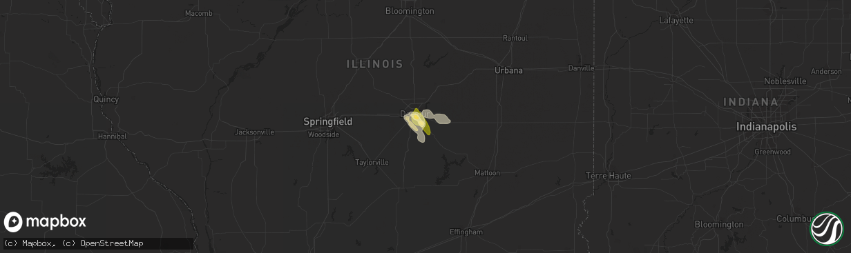 Hail map in Mt Zion, IL on June 18, 2013