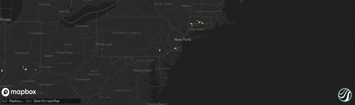 Hail map in New Jersey on June 18, 2013