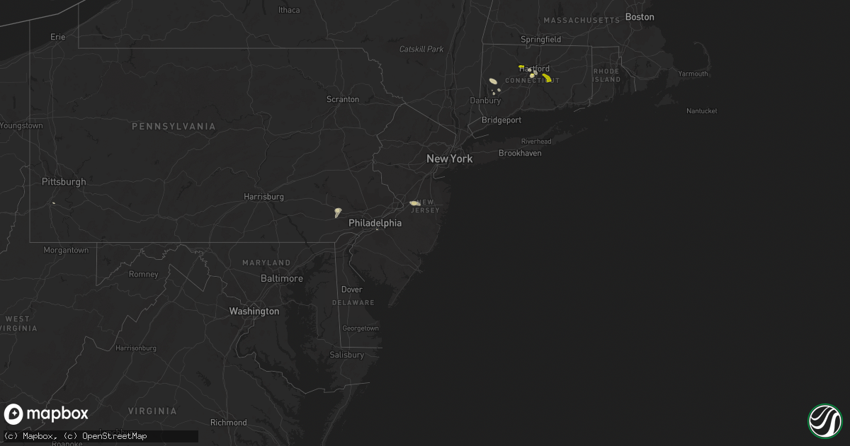Hail map in New Jersey on June 18, 2013