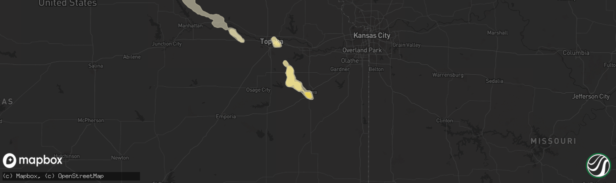 Hail map in Ottawa, KS on June 18, 2013