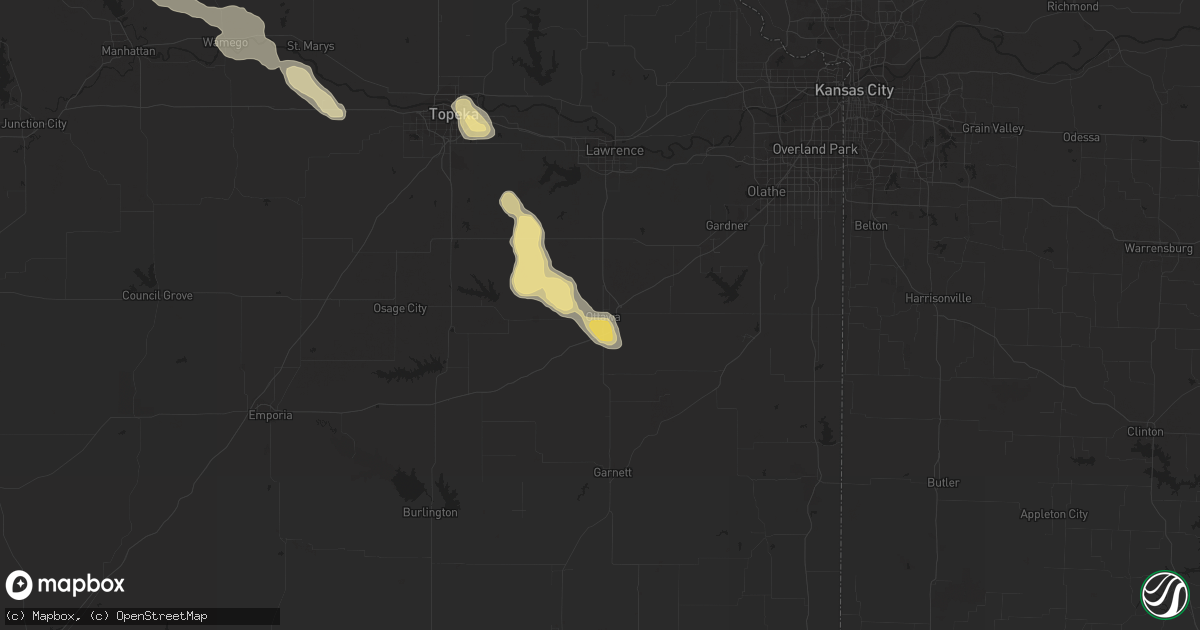 Hail map in Ottawa, KS on June 18, 2013