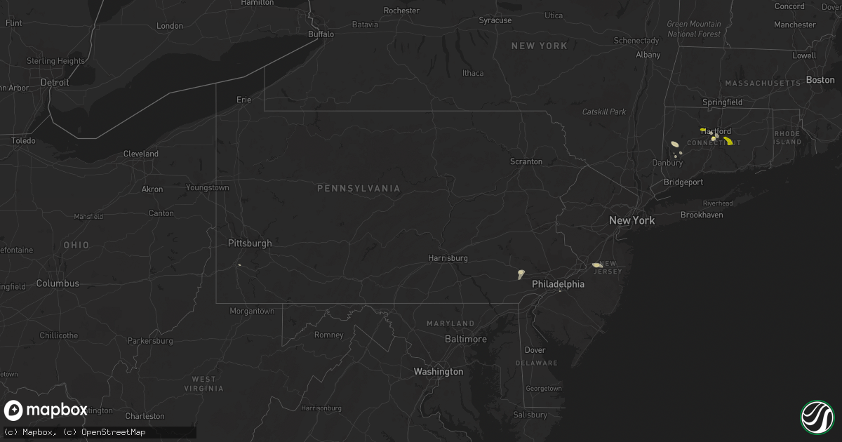 Hail map in Pennsylvania on June 18, 2013