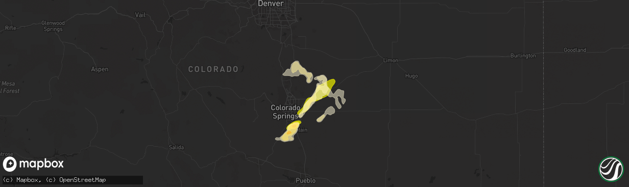 Hail map in Peyton, CO on June 18, 2013