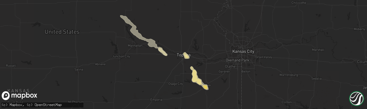 Hail map in Topeka, KS on June 18, 2013