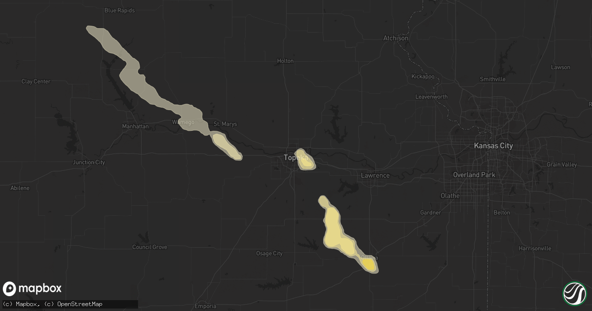 Hail map in Topeka, KS on June 18, 2013