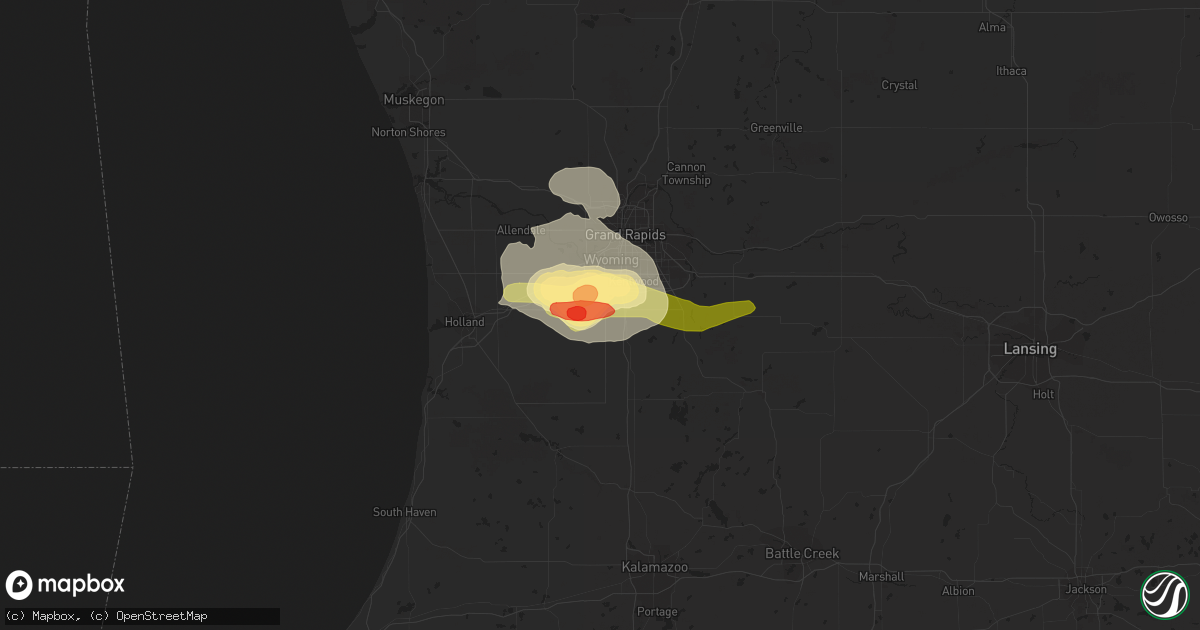 Hail map in Byron Center, MI on June 18, 2014