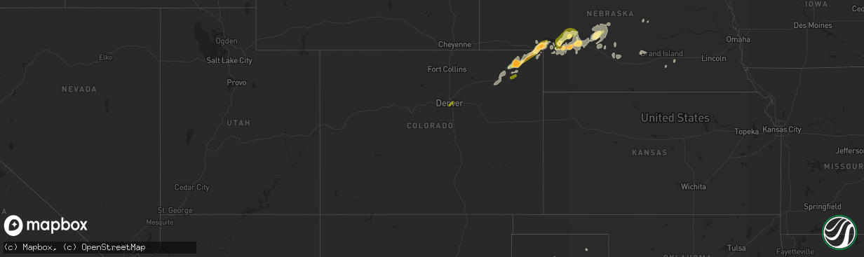 Hail map in Colorado on June 18, 2014