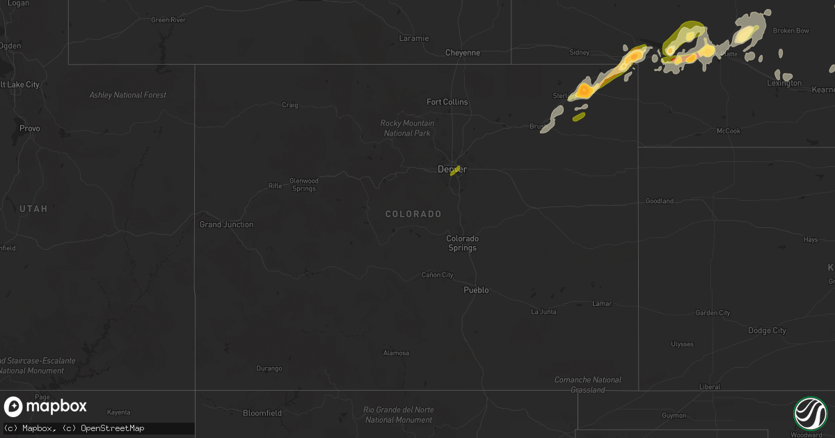 Hail map in Colorado on June 18, 2014