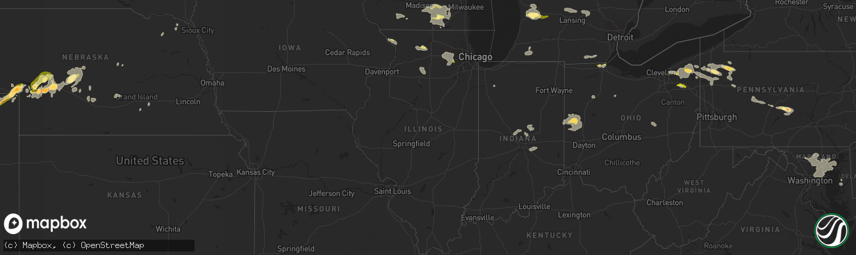 Hail map in Illinois on June 18, 2014