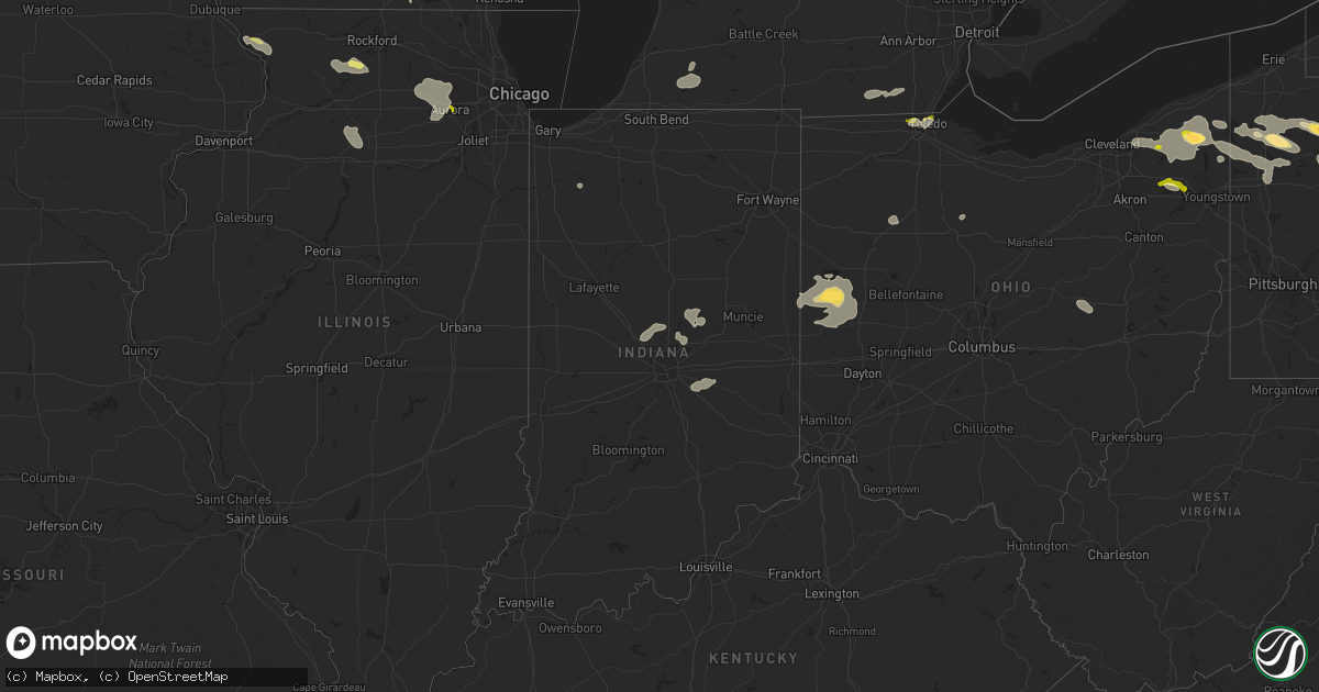 Hail map in Indiana on June 18, 2014