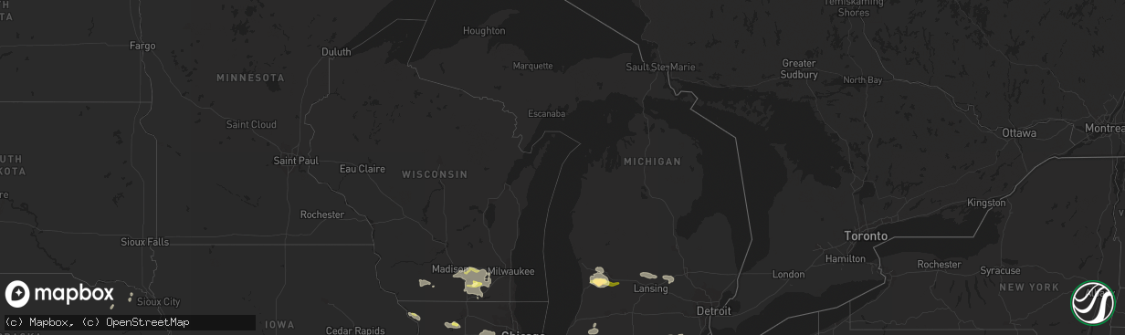 Hail map in Michigan on June 18, 2014