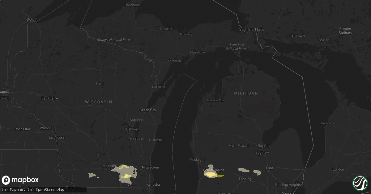 Hail map in Michigan on June 18, 2014