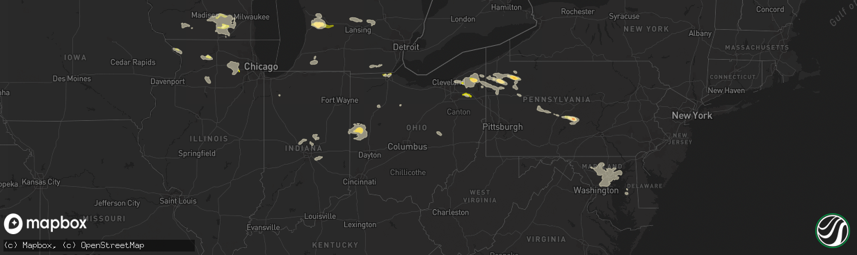 Hail map in Ohio on June 18, 2014