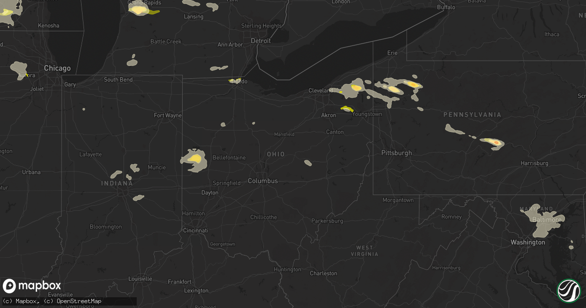 Hail map in Ohio on June 18, 2014