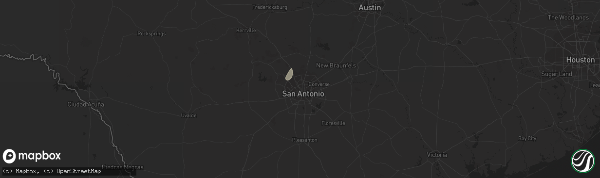 Hail map in San Antonio, TX on June 18, 2014