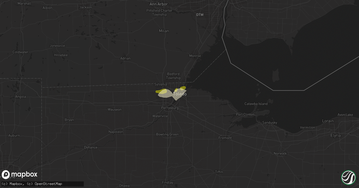 Hail map in Toledo, OH on June 18, 2014
