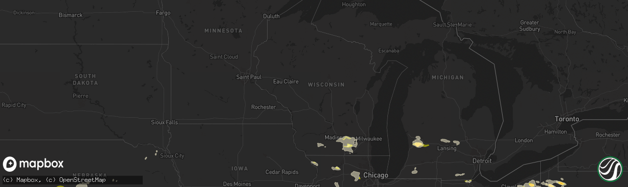 Hail map in Wisconsin on June 18, 2014