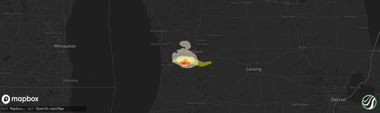 Hail map in Wyoming, MI on June 18, 2014