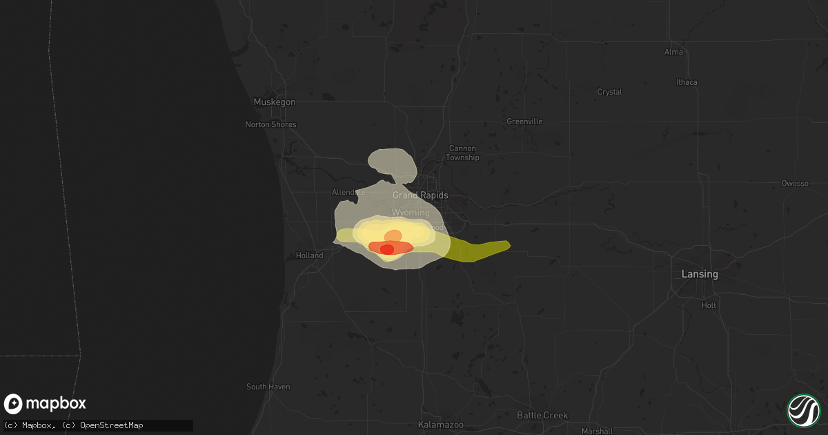 Hail map in Wyoming, MI on June 18, 2014