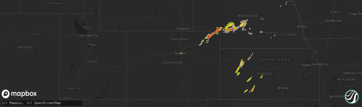 Hail map on June 18, 2014