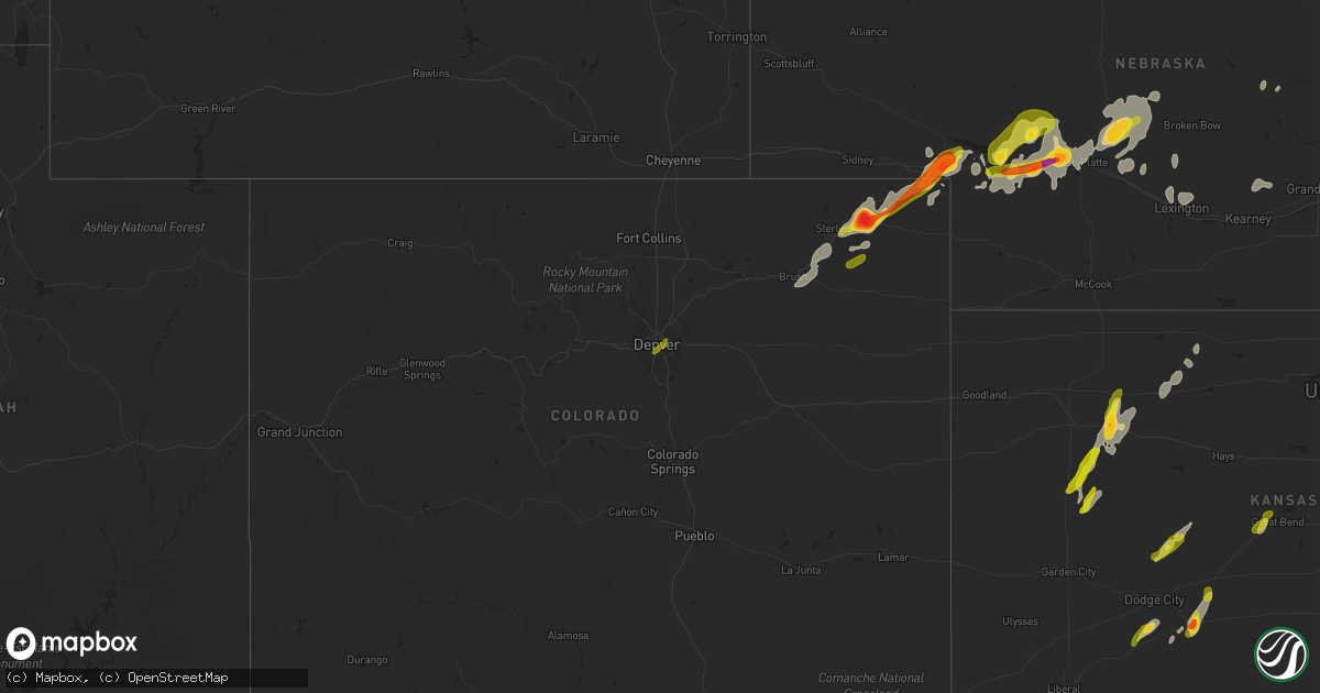 Hail map on June 18, 2014