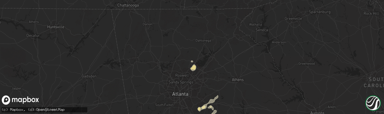 Hail map in Cumming, GA on June 18, 2015