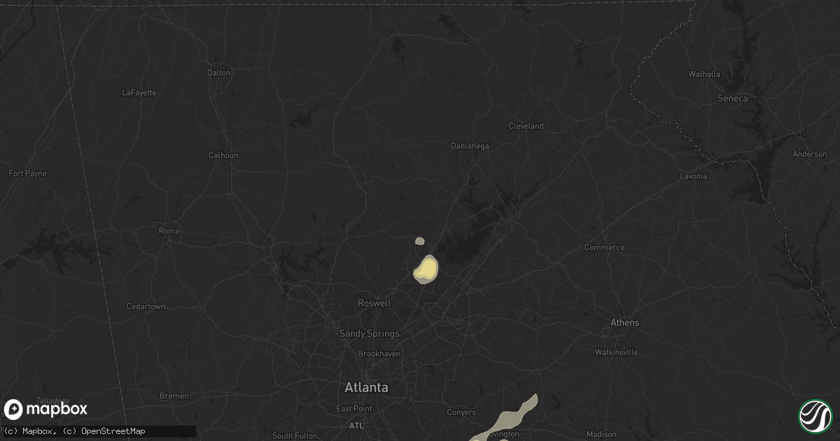 Hail map in Cumming, GA on June 18, 2015