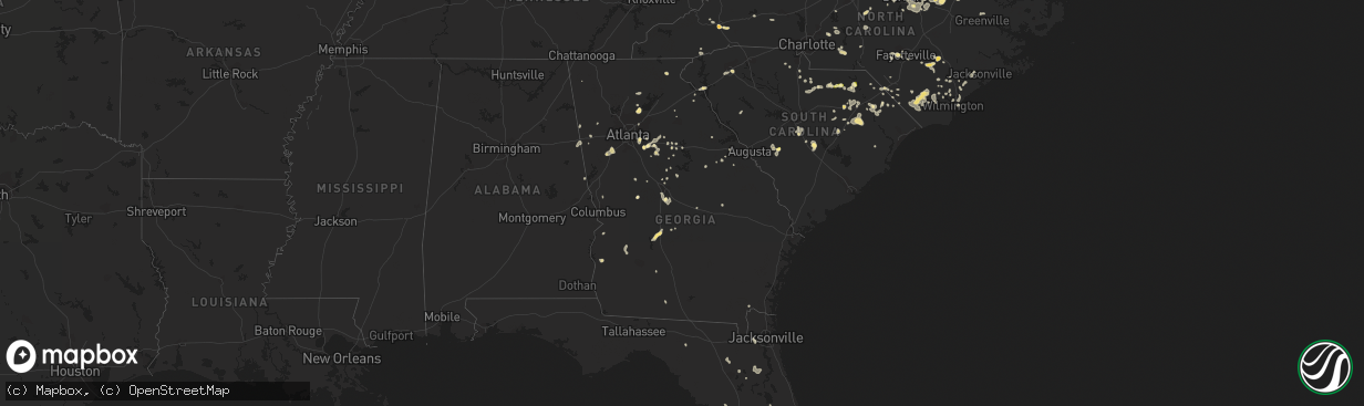 Hail map in Georgia on June 18, 2015