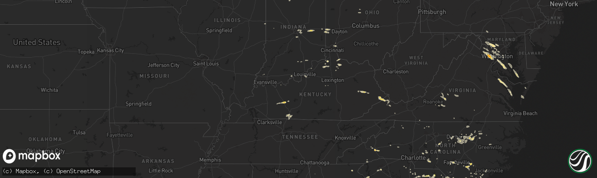 Hail map in Kentucky on June 18, 2015