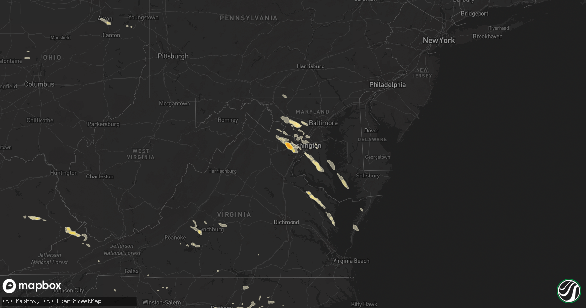 Hail map in Maryland on June 18, 2015