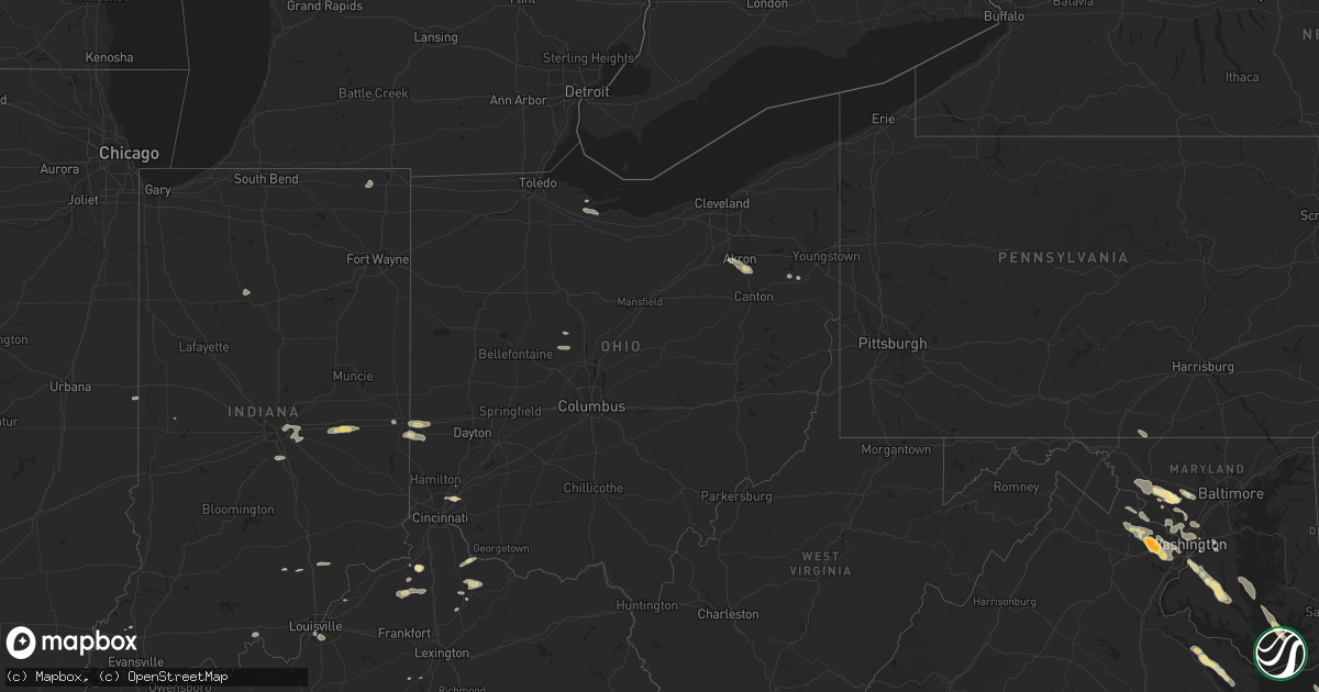 Hail map in Ohio on June 18, 2015