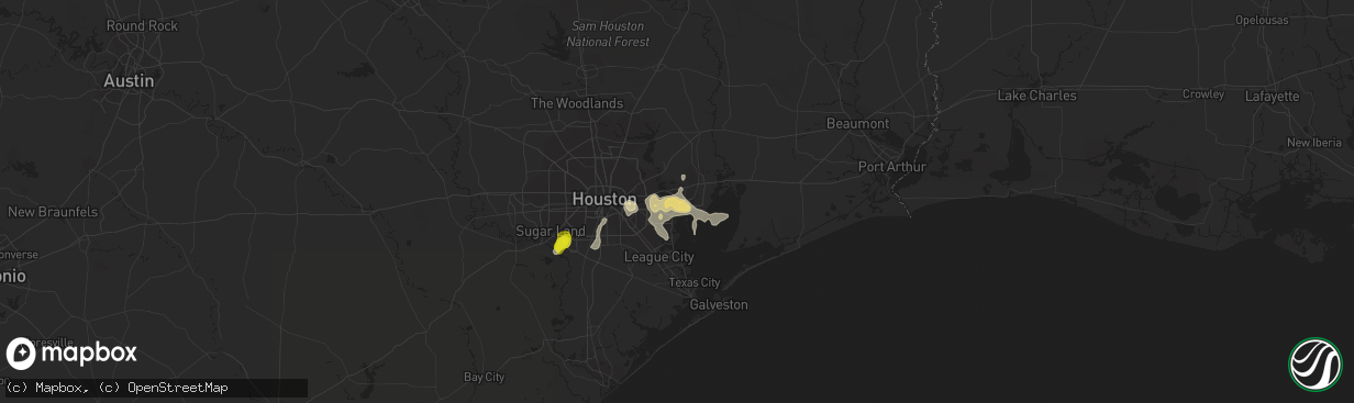 Hail map in Baytown, TX on June 18, 2016