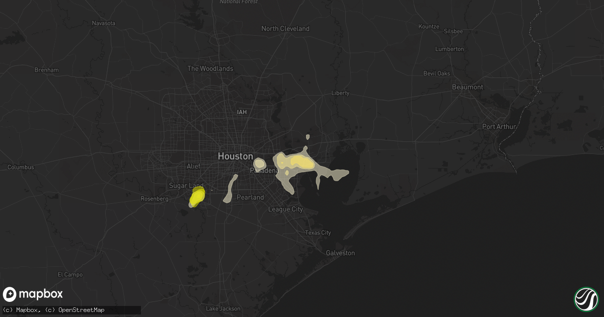 Hail map in Baytown, TX on June 18, 2016