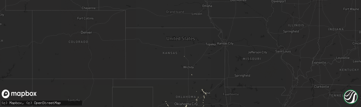 Hail map in Kansas on June 18, 2016