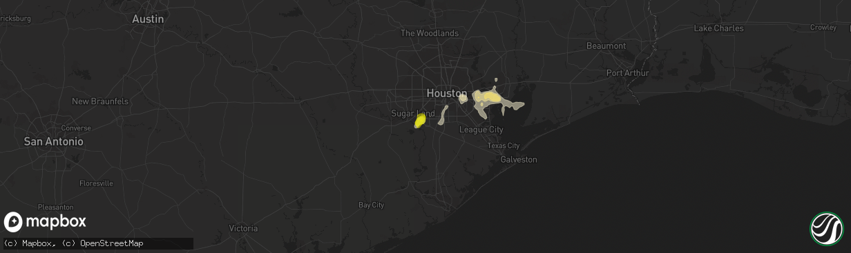 Hail map in Missouri City, TX on June 18, 2016