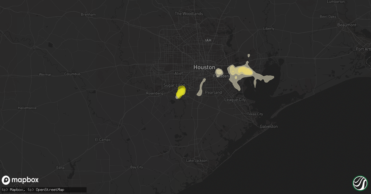 Hail map in Missouri City, TX on June 18, 2016