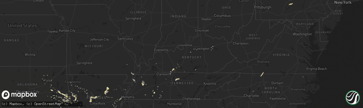 Hail map in Kentucky on June 18, 2017