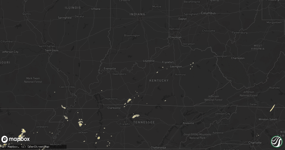 Hail map in Kentucky on June 18, 2017