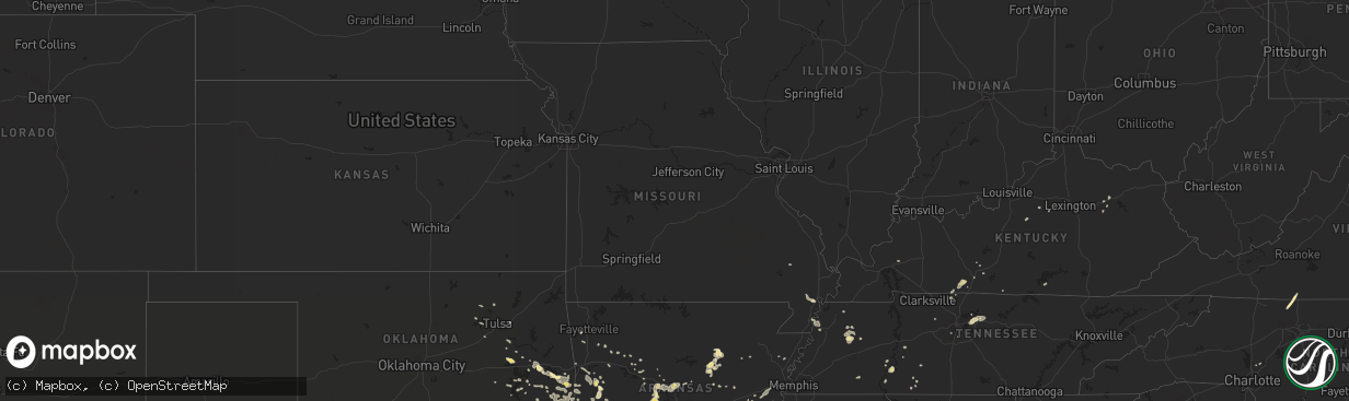 Hail map in Missouri on June 18, 2017