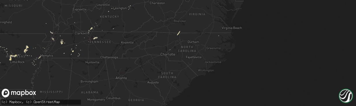 Hail map in North Carolina on June 18, 2017