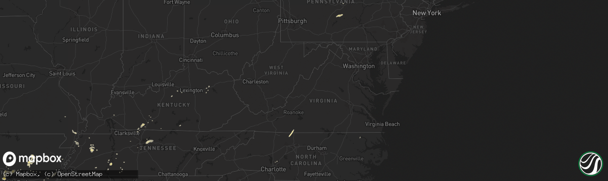 Hail map in Virginia on June 18, 2017