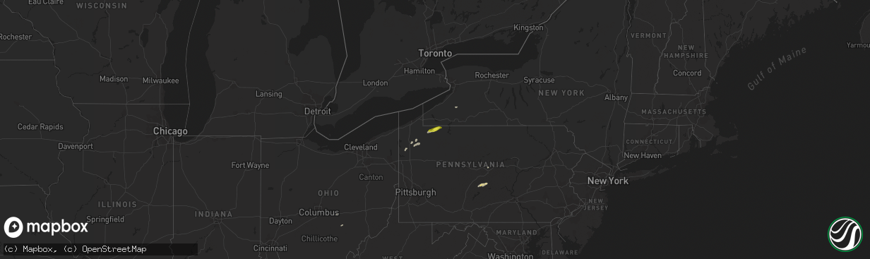 Hail map on June 18, 2017