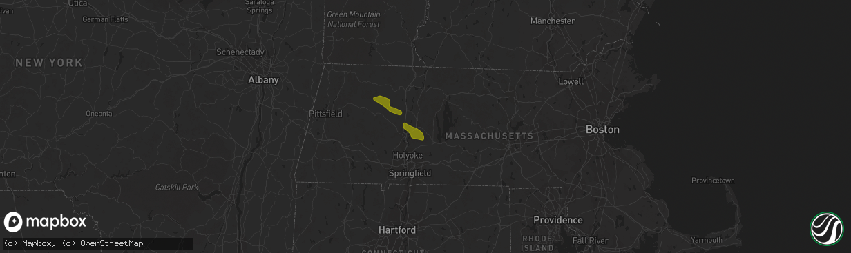 Hail map in Amherst, MA on June 18, 2018