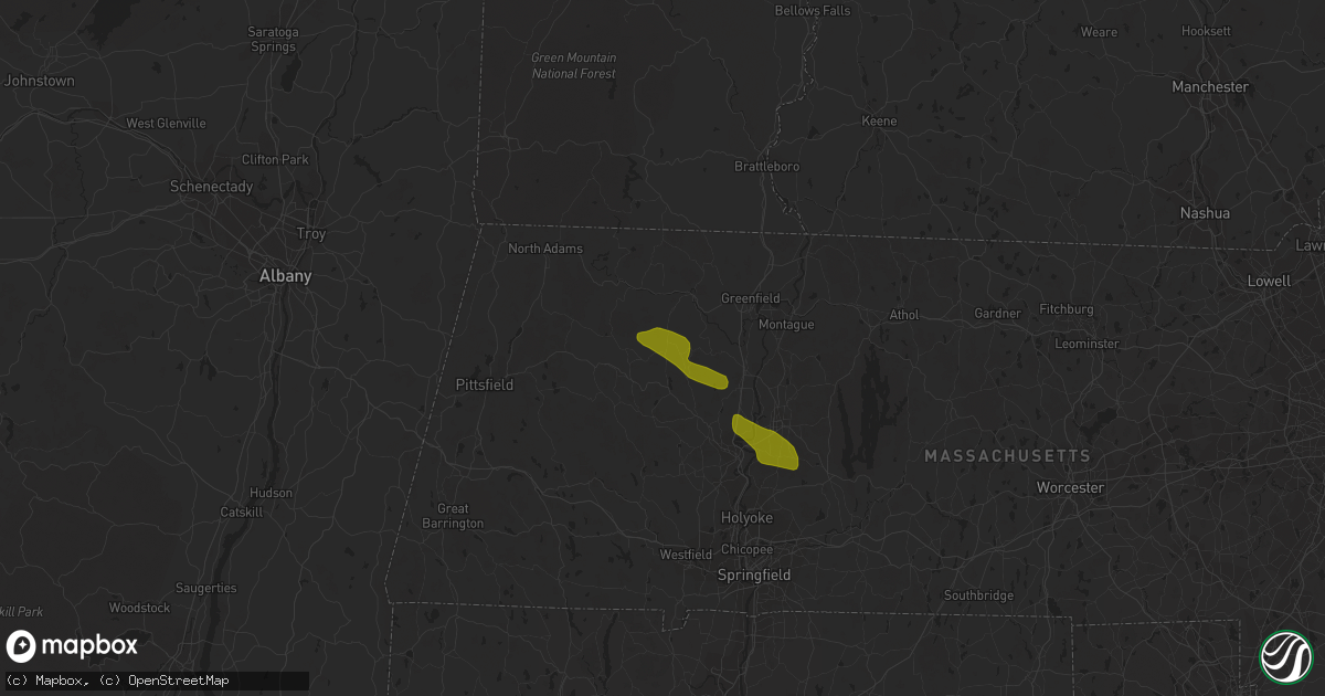 Hail map in Ashfield, MA on June 18, 2018