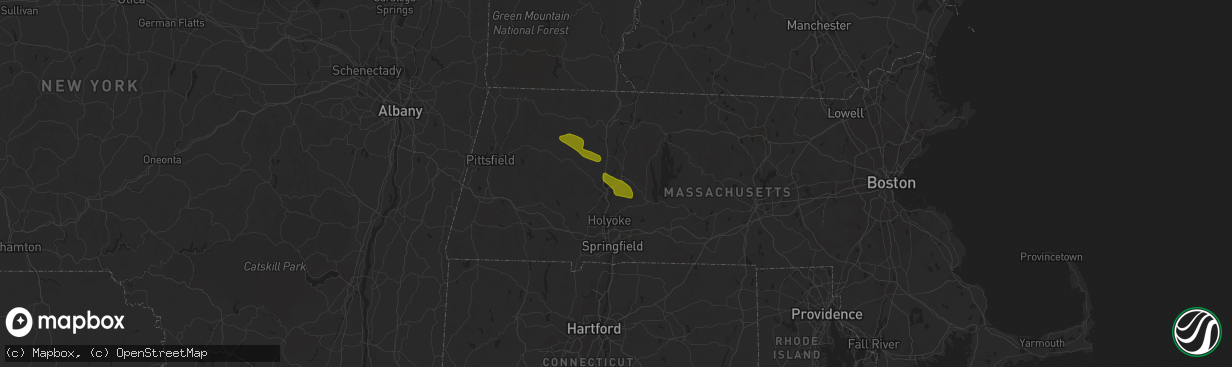 Hail map in Hadley, MA on June 18, 2018