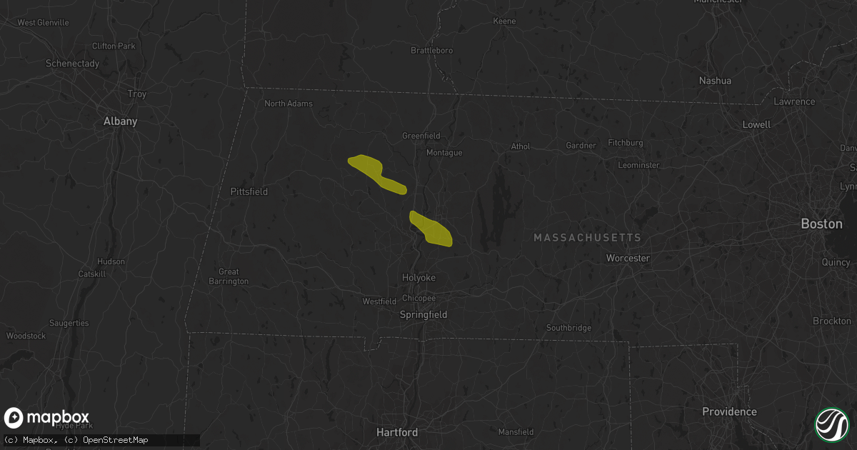 Hail map in Hadley, MA on June 18, 2018